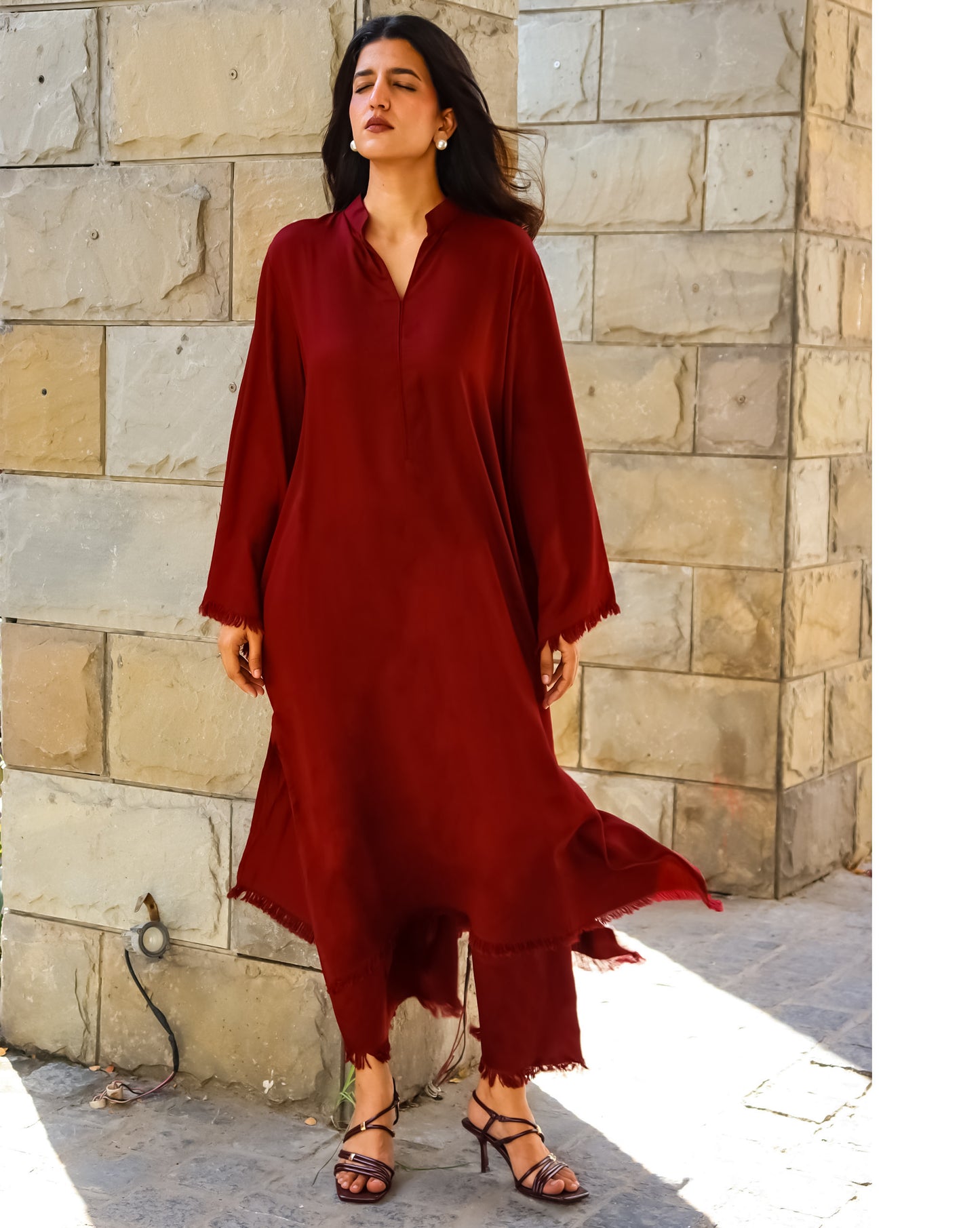 JILIAN MAROON CO-ORD SET