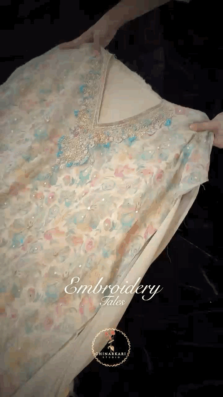 Floral Chiffon Embroidered suit set