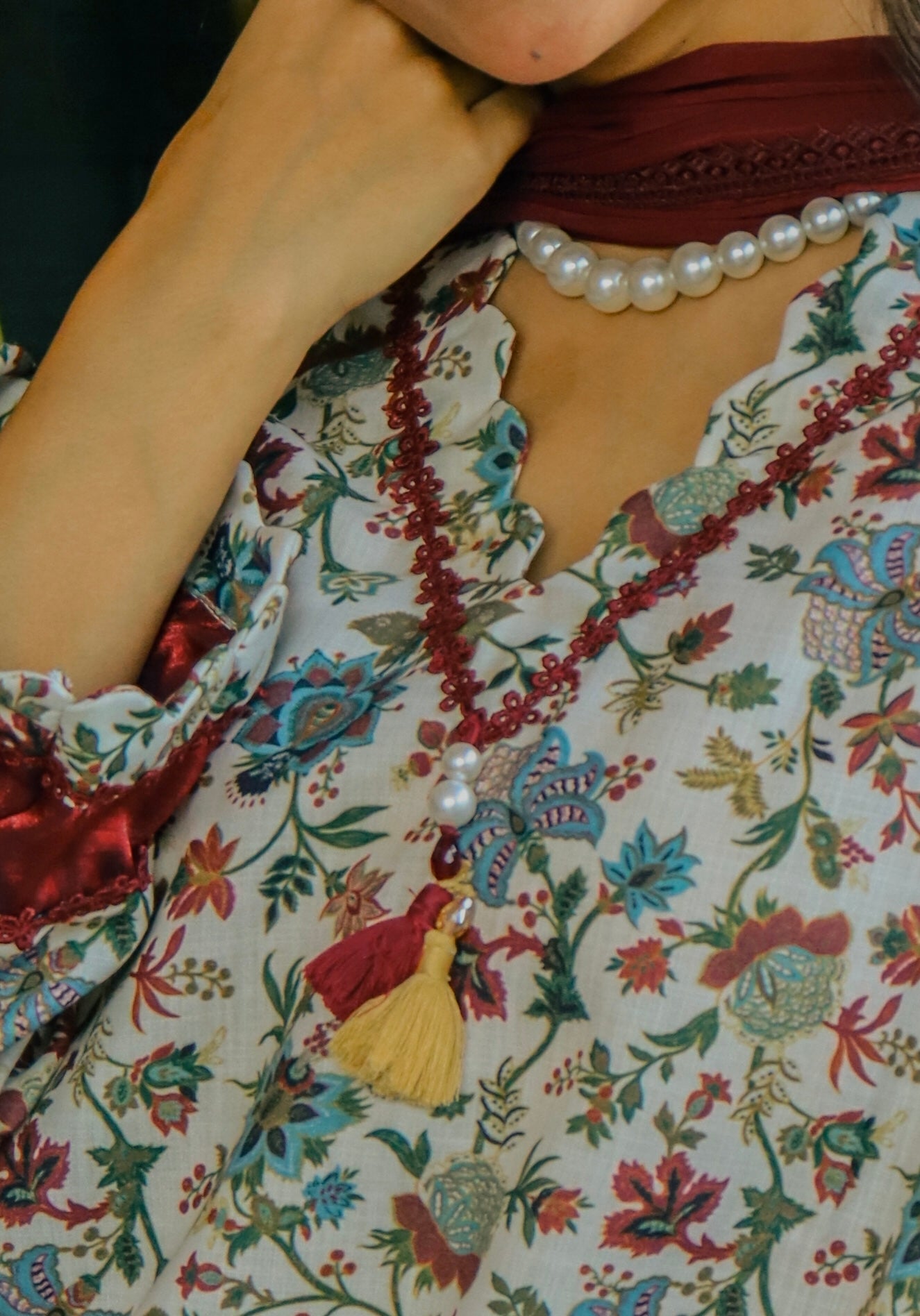 Scarlet Bloom Trouser Set
