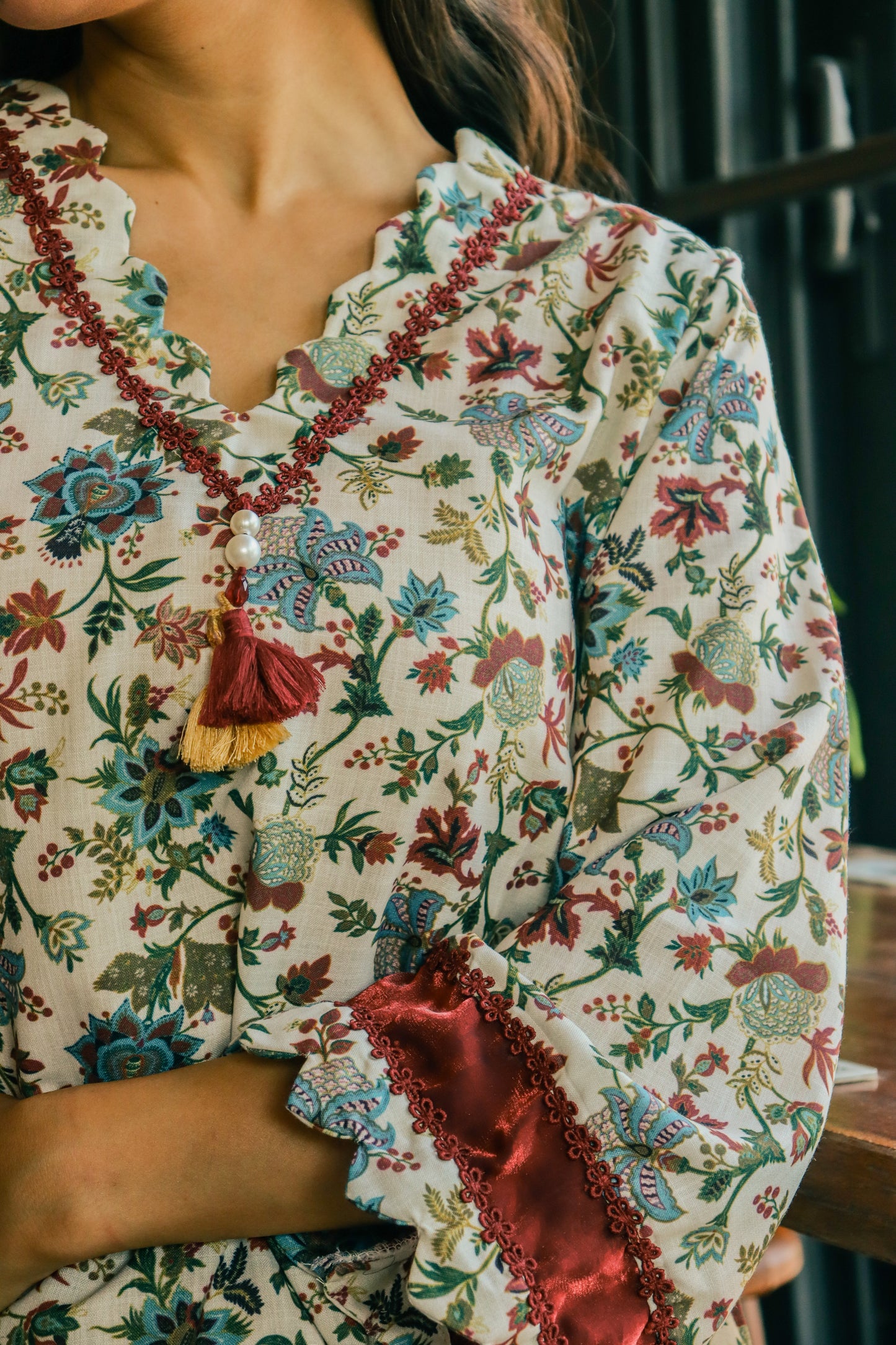 Scarlet Bloom Trouser Set