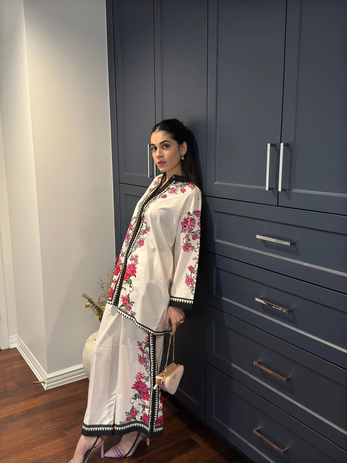 Rose Bouquet Summer Satin Co-ord set