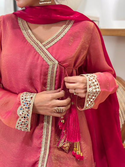 Begumjaan Angrakha Tissue Silk Set