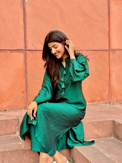 Emerald Kaftan Silk Set