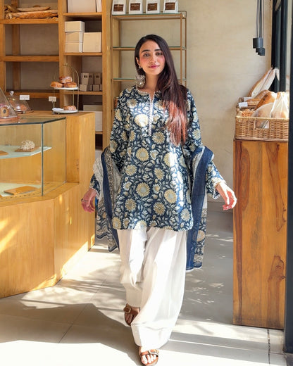 Deep Indigo Farshi Set