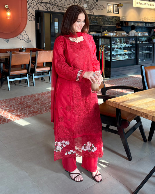 Zarmala Chikankari lawn suit