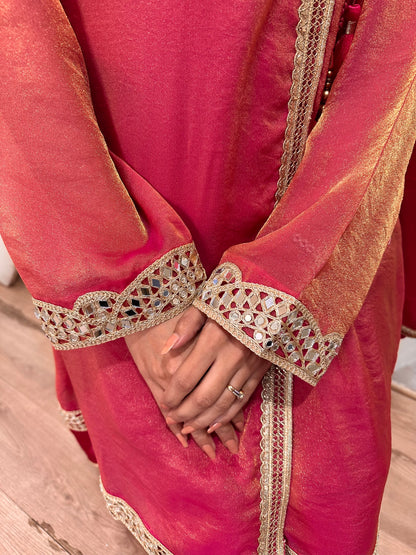 Begumjaan Angrakha Tissue Silk Set