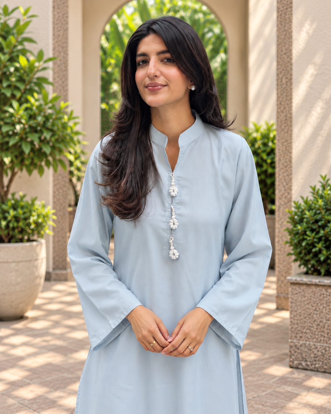 Powder grey Kaftan set
