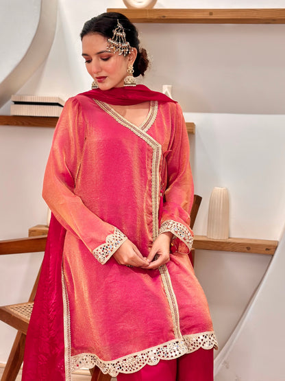 Begumjaan Angrakha Tissue Silk Set