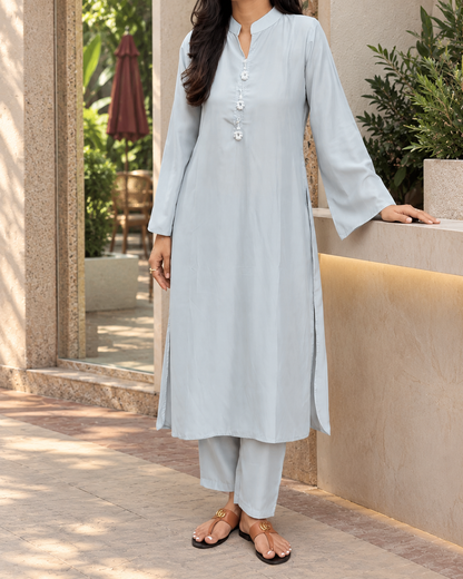 Powder grey Kaftan set
