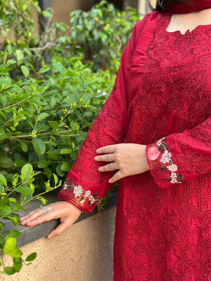 Zarmala Chikankari lawn suit