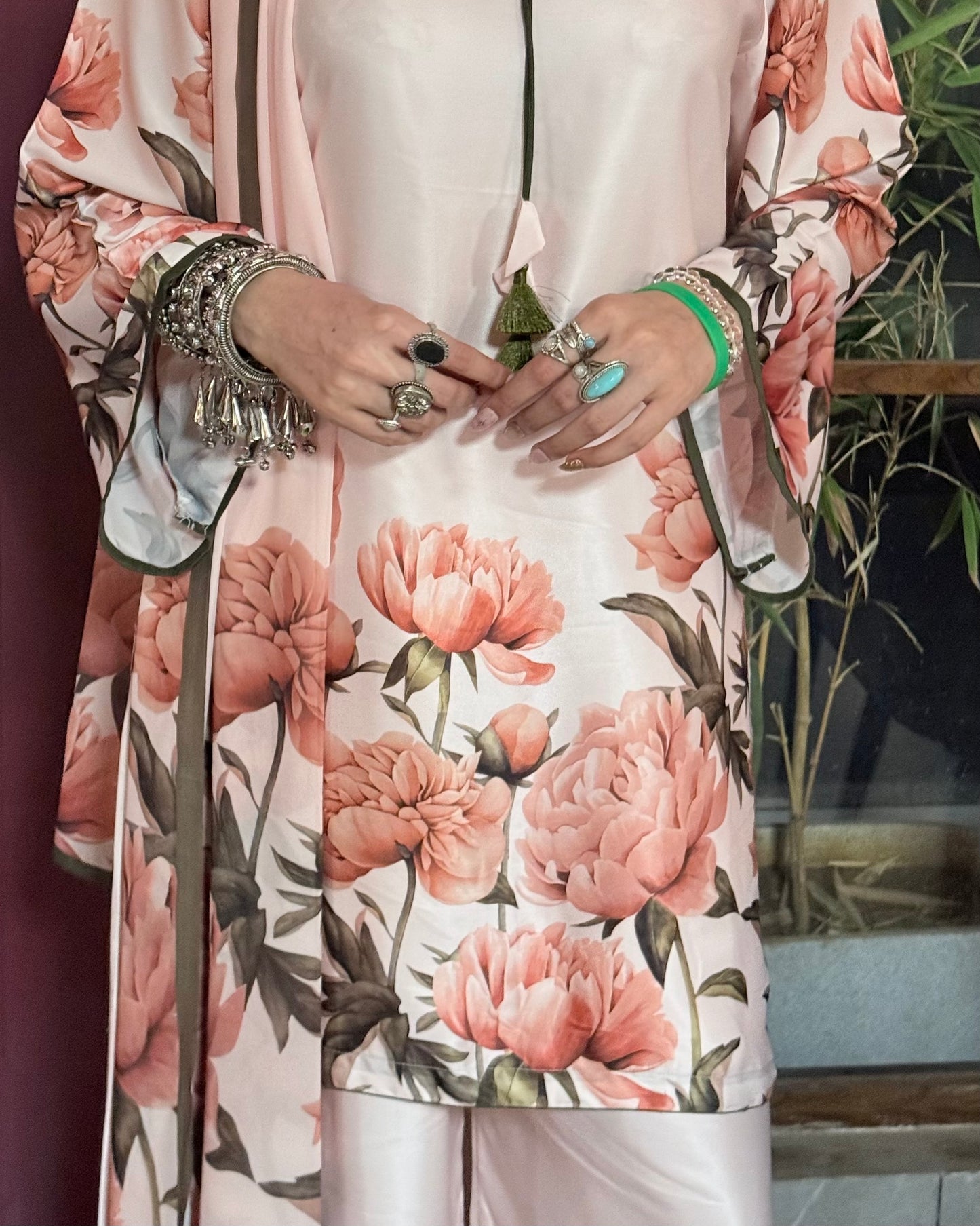 Pink Flora Armani satin Set