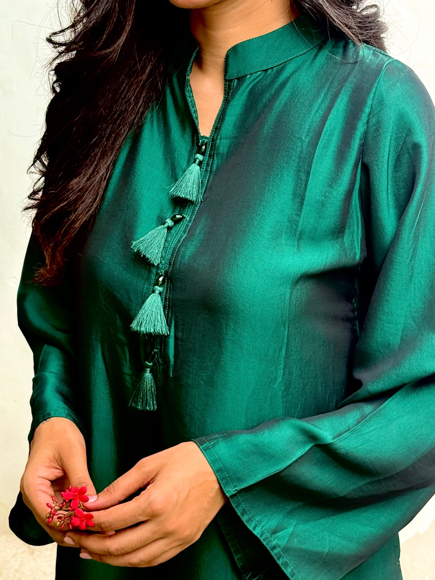 Emerald Kaftan Silk Set