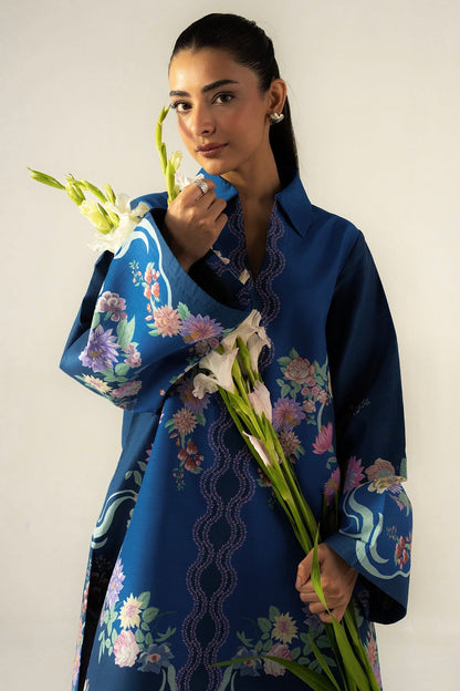 Deep blue charm Summer cotton co-ord set