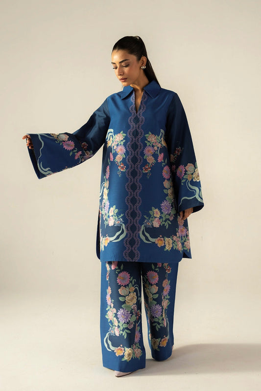 Deep blue charm Summer cotton co-ord set