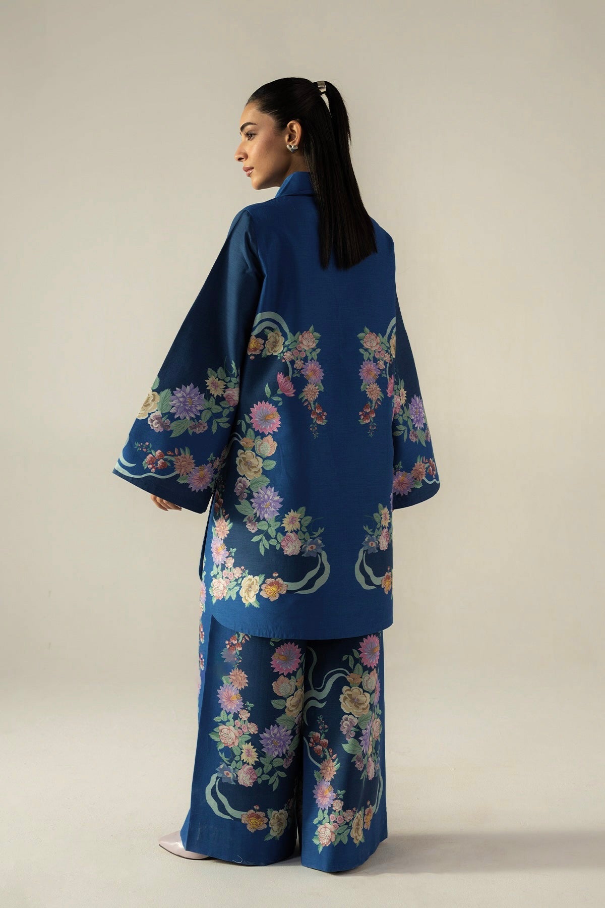 Deep blue charm Summer cotton co-ord set