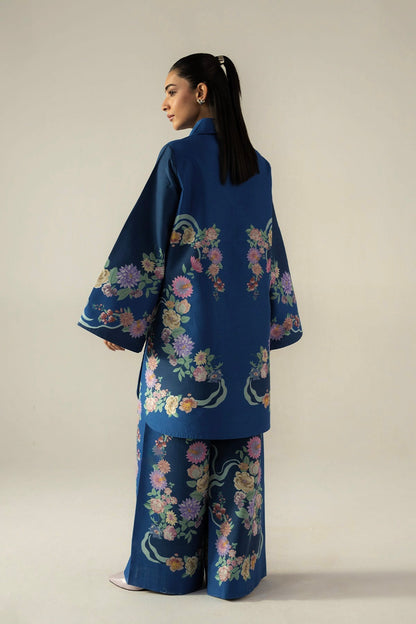 Deep blue charm Summer cotton co-ord set